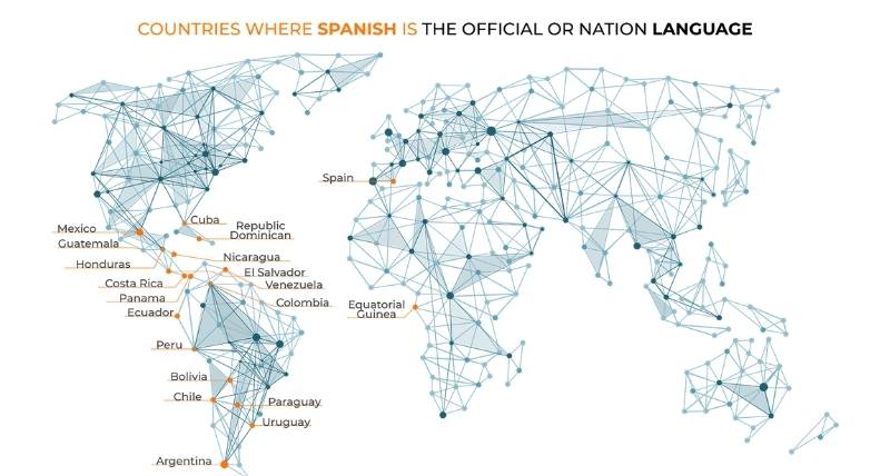 Spanish speaking countries map